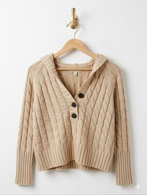 Cabela's Cable Knit Hooded Sweater Size Large